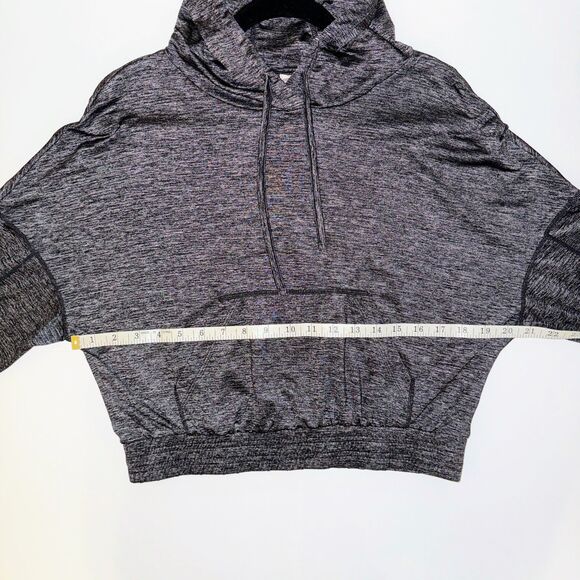 Fabletics Bea Long Sleeve Pullover Hoodie Top Heather Grey Metallic Shimmer XS - Picture 7 of 15